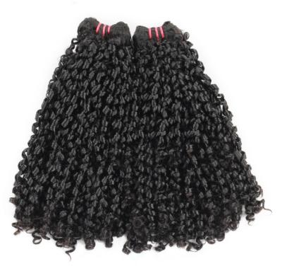 China Free Shipping FUMI Super Double Drawn Virgin Hair Weave Pixie Curl Human Hair Weave Nude Raw Extensions for sale