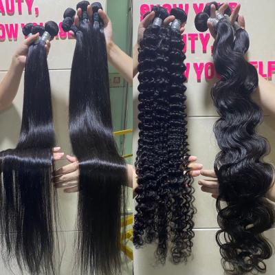 China Silky Straight Wave 32 - 40 Inch Brazilian Straight Hair Bundles 10A+ Natural Color Remy Cuticle Aligned Human Hair Weave Bundles Extensions for sale