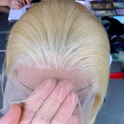 China Factory Delivery 613 Human Hair Wave Swiss Lace Front Human Hair Straight HD Fast Straight Brazilian Thin Invincible Wigs Headband for sale