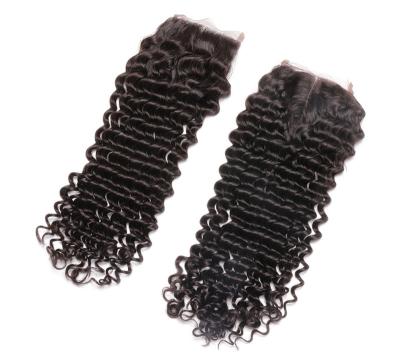 China Deep Wave 2021 Customized Deep Wave Lace Up Frontal Closure For Black Women for sale