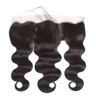 China Unprocessed Body Wave Hair Extension Virgin Cuticle Aligned Hair Preplucked 13x6 HD Lace Headband for sale