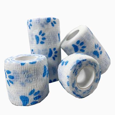 China 100% Cotton Nonwoven Self Adhesive Bandage For Pets High Elastic Self Adhesive Wrap Cohesive Bandage For Cat Dog for sale