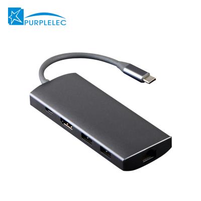 China Equipment Connected Micro USB Hub 9-in-1 USB C Hub 4K HDTV USB rj45 Hub To Charging Port For Macbook Pro Air for sale