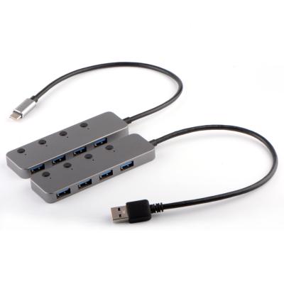 China Mobile Devices.desk Computer Slot Aluminum USB 3.0 Extender USB 3.0 Left Type C Hub With Micro USB Port For Macbook Pro for sale