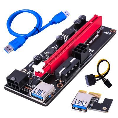 China Lightweight PCIE VER 009s Indication Factory Outlet Riser Plus 8 Pin 1X To 16X LER Riser Card Supplement 8 Capacitors For Powered Riser Adapter Card for sale