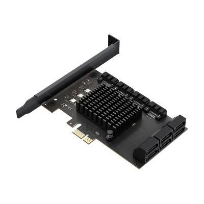 China Matrix data; SATA port expansion; Control Panel Purplelec 6Gbps SATA 10 PCIE to SATA 3.0 Port Controller Card for Computer for sale