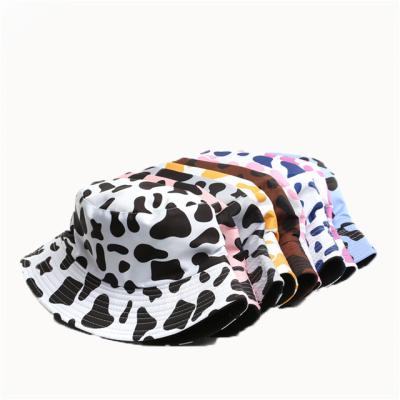 China Bucket Hats Wholesale Sunscreen Outdoor Sports Trendy Casual Cow Striped Fisherman Hats for sale