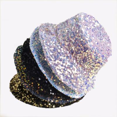 China Bucket Hats Wholesale New Stylish Spring Sequins With Inner Folding Fisherman's Hat for sale