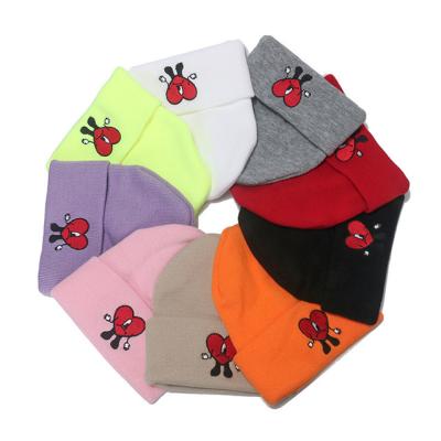 China Bucket Hats Wholesale Spoiled Bunny Embroidery Knitted Hats Hot Cartoon Knit Hats Beanie Hats for sale