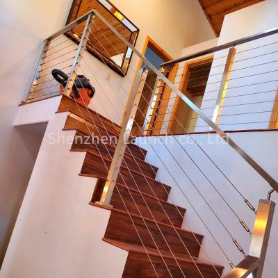 China Modern Indoor and Outdoor Deck Cable Railing Wire Rope Staircase Stainless Steel Cable Railing for sale