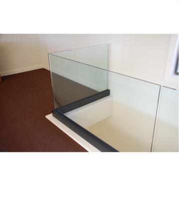 China Modern Hot Selling U Channel Aluminum Base Frameless Glass Balustrade For Indoor And Outdoor for sale