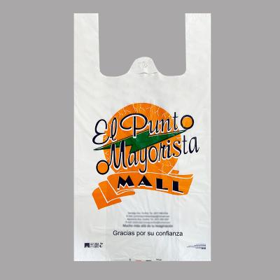 China BIODEGRADABLE Custom Personalized Reusable Heavy Duty Printed Plastic Luxury Plastic Packaging Biodegradable Food Vest Carrier Bags With Logo for sale