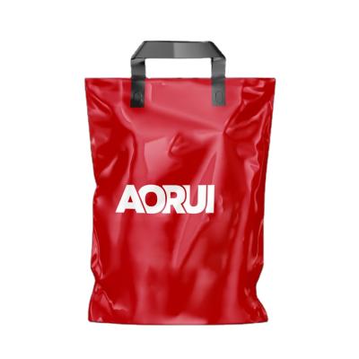 China Recyclable Plastic Grocery Carrier Buckle Soft Handle Bag OEM Shape On Line Store Retail Clothing Poly Shopping Bag Tote Handbags for sale