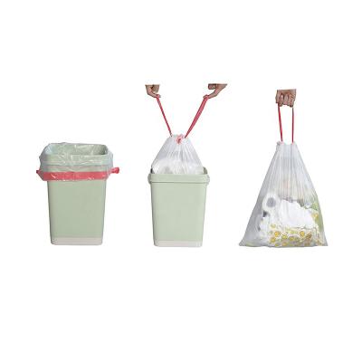 China Wholesale Portable Plastic White Super StrongTrash Disposable Hanging BagsTall Kitchen Drawstring 13Gallon Waste Bag for sale