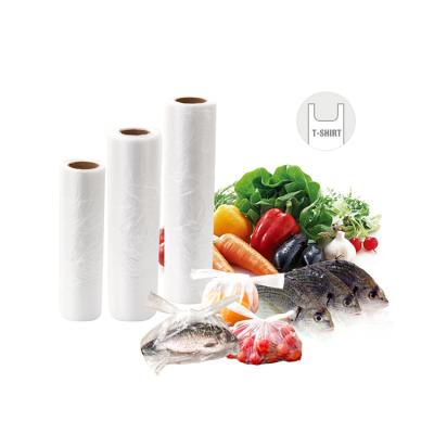 China Hot Selling Recyclable Biodegradable Plastic T-shirt Compostable Shopping Bag For Fruits Packaging Bag for sale