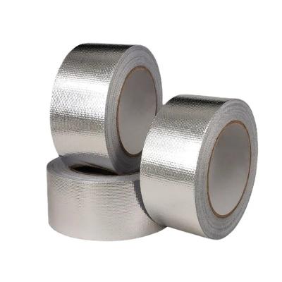 China Flame Retardant Waterproof Tape Aluminum Foil HVAC Rubber Adhesive Glass Fiber Tape for sale