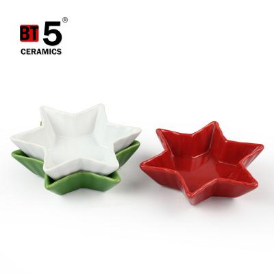 China Viable Colorful Ceramic Star Shape Appetizer Dishes, Sauce Dish, Serving Dish For Kitchen Home for sale