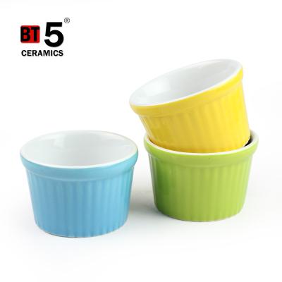 China Viable Porcelain Souffle Dishes, Ramekins - 6 oz for Soufflé, Creme Brulee and Ice Cream for sale