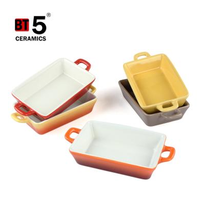 China Multi Viable Color Rectangular Ceramic Casserole, Ceramic Baking Dish, Bread Dish For Sale for sale