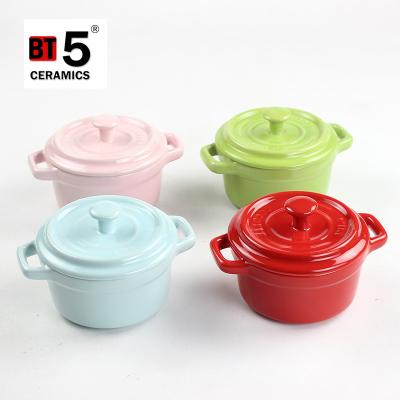 China Viable Different Color Mini Casserole Cookware , Ceramic Casserole Dish For Microwave for sale