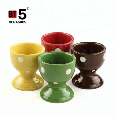 China Multi Viable Color Ceramic Egg Cup Holder, Egg Holders for Hard Boiled Eggs/Soft Boiled Eggs, Dishwasher Safe for sale