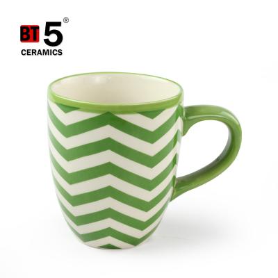 China Convenience Handle Beer Coffee Drinks Cup Viable Ceramic Mug With Simple Printed for sale