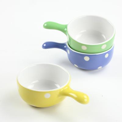 China Sustainable Wholesale Small Round Porcelain Seasoning Dish Bowls Kitchen Ceramic Dipping Dish for sale