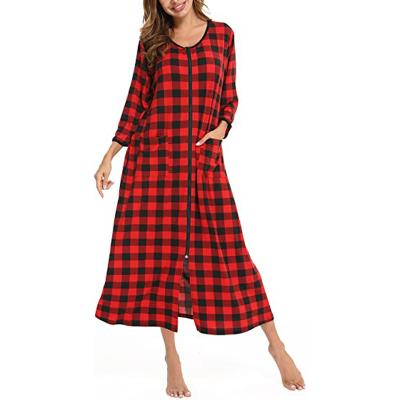 China Anti-static Europe and the United States 2022 autumn summer clothing leisure stripe nightdr large comfortable loose sleeve seven casual dress for sale