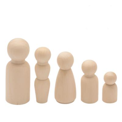 China New Arrival Eco-friendly Wooden Peg Dolls Moving Toy Doll For Children DIY Wooden Toy Peg Dolls for sale