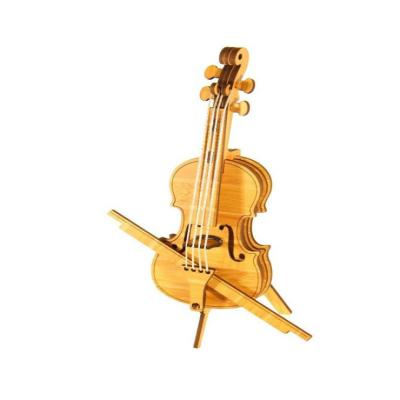 China Amazon Hot Selling Eco-friendly Wooden Toy DIY Wooden Toy Pretend Musical Toy DIY Violin for sale