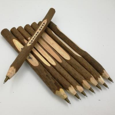 China Pine wood material creative original ecology DIY ballpoint pen wooden environmental pen for sale