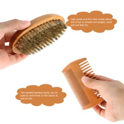 China Classic Design Mustache Styling Tool Multiple Combinations Mens Beard Brush And Comb Set for sale