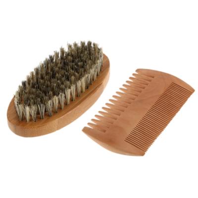 China Creative New Classic Design Training Tool Gentleman's Beard Brush and Comb Set for sale