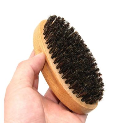 China Men's Beard Brush Mustache Massage Trimming Wood Shaving Beard Brush for sale