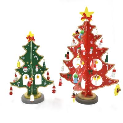 China Christmas Tree Decorations Christmas Ornaments Desktop Decoration Wooden Christmas Tree For Sale for sale