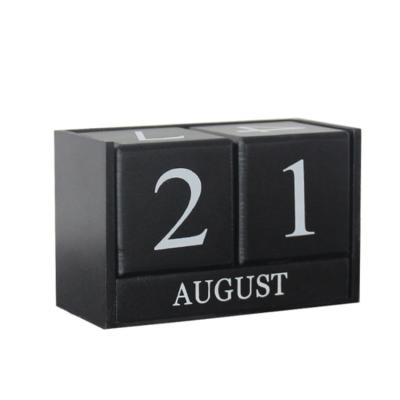 China Creative Retro Style Table Calendar Wooden Desk Pad Calendar For Christmas Gift for sale