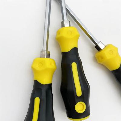 China Grip Non-Slip Massage PVC Polypropylene Drive Drill Hand Screwdriver Magnetic Repair Grooved 6 Angle Screwdriver Head for sale