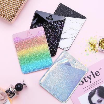 China Free Shipping 1 Sample Back Cover OK Mobile Phone Case Pocket PU Sequins 3M Glue Card Holder For Mobile Phone for sale