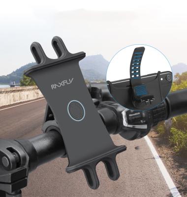 China Free Adjustable Shipping 1 Sample OK 360 Rotation Silicone Bicycle Mobile Phone Holder RAXFLY Bike Handlebar Mount Mobile Phone Holder for sale