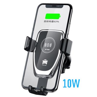 China Free High Speed ​​Wireless Charger Shipping 1 Sample OK 10W Car Mount Air Vent Gravity Lock Mobile Phone Holder Qi Fast Charging Wireless Charger for sale