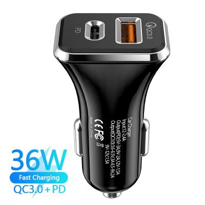 China Free Car Mobile Phone Charger Shipping 1 Sample OK FLOVEME PD Car Charger 36W Fast Car Charger For Samsung Amazon Success for sale