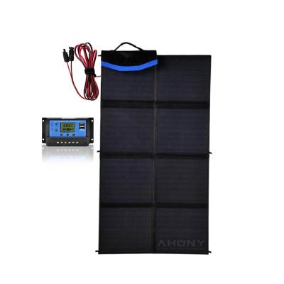 China Home 160 Watt 12 Volt Solar Panel Kit Charger Foldable Mono Solar Charger 3 Output Ports Portable For Solar Generator RV Camping for sale