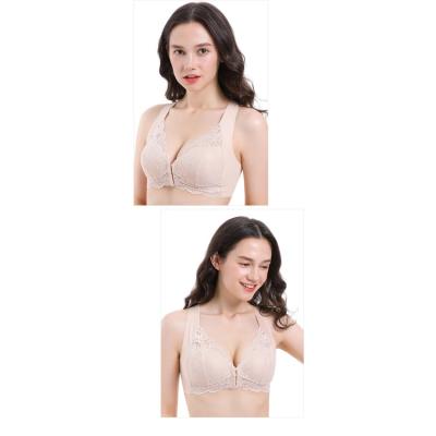 China Wholesale Price Women's Free Underwear Front Open Button Vest Bra Big Lace Sexy QUICK DRY Bra for sale