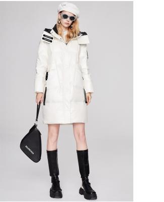 China 2021 winter new casual warm fashion down coat Korean version medium and long hooded jacket anti-wrinkle for women for sale