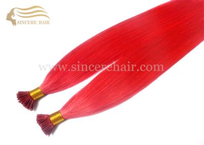 China 50 CM Pre Bonded I Tip Hair Extensions - 1.0 Gram Straight Red I-Tip Remy Hair Extensions For Sale for sale