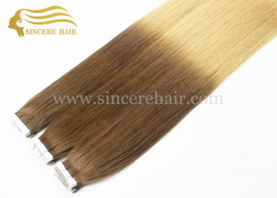 China 26 Inch LONG Ombre Hair Extensions for sale, 65 CM Long 2 Tone Color Ombre Remy Human Hair Extensions Tape In For Sale for sale