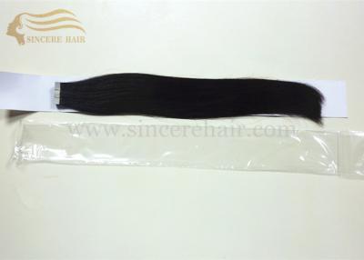 China 20 Inch Black Double Drawn Virgin Human Hair Extesions Tape In For Sale for sale