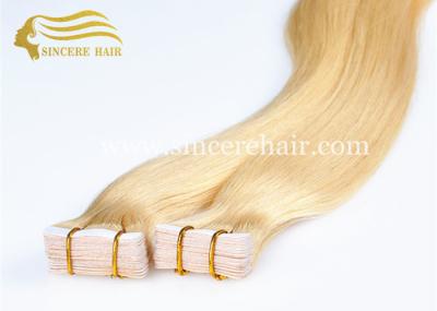 China 24 Inch Blonde Colour Double Drawn Glue Tape In Remy Human Hair Weft Extensions for sale for sale