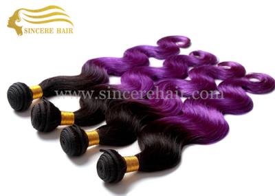 China Hot Sell 55 CM Body Wave Purple Ombre Hair Extensions Weaving Weft for Sale for sale