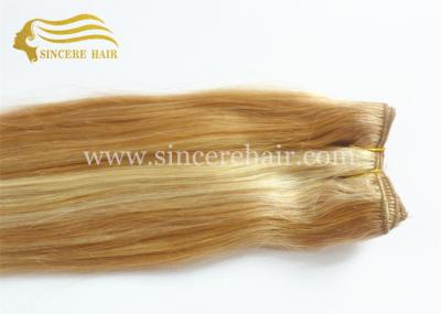 China 50 CM Piano Straight Hair Weft Extensions - 20 Inch Silk Straight Piano Color Remy Human Hair Weft Extension For Sale for sale